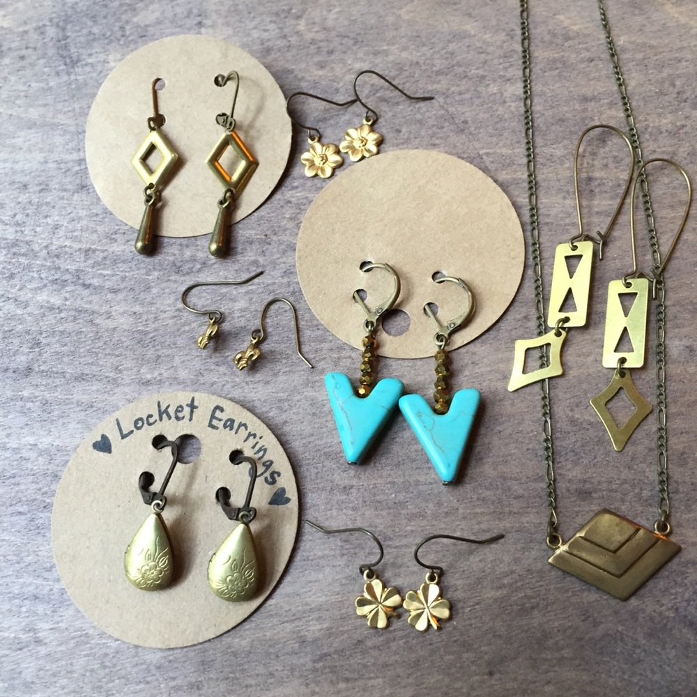 Bundle handmade antique brass jewelry NWT unworn